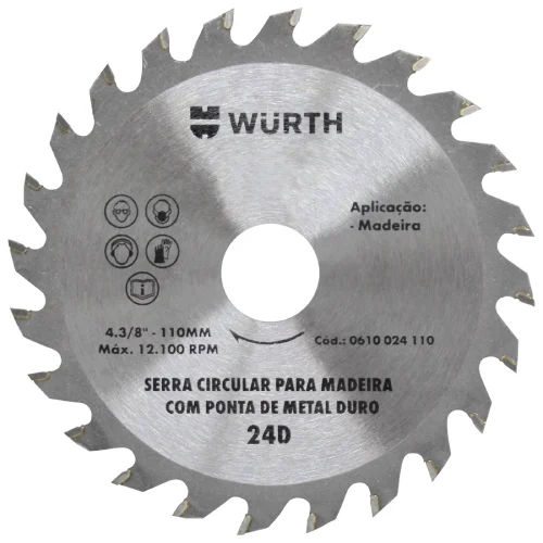 Disco de Serra em Videa TCT W-Max 7.1/4" Wurth